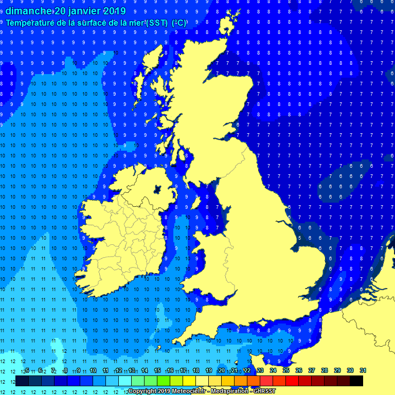 Temprature de la mer  la surface (SST)