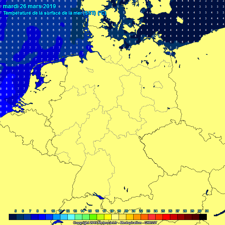 Temprature de la mer  la surface (SST)