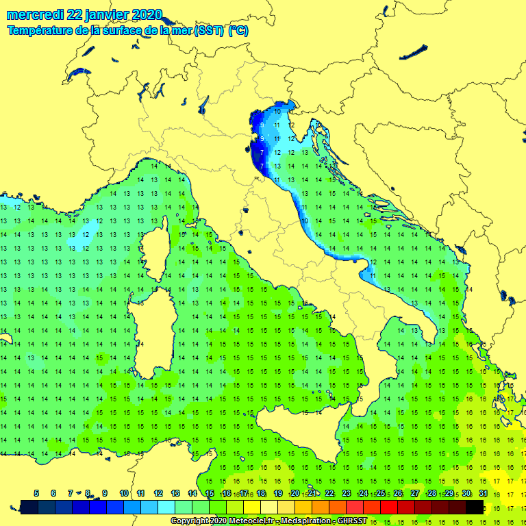 Temprature de la mer  la surface (SST)