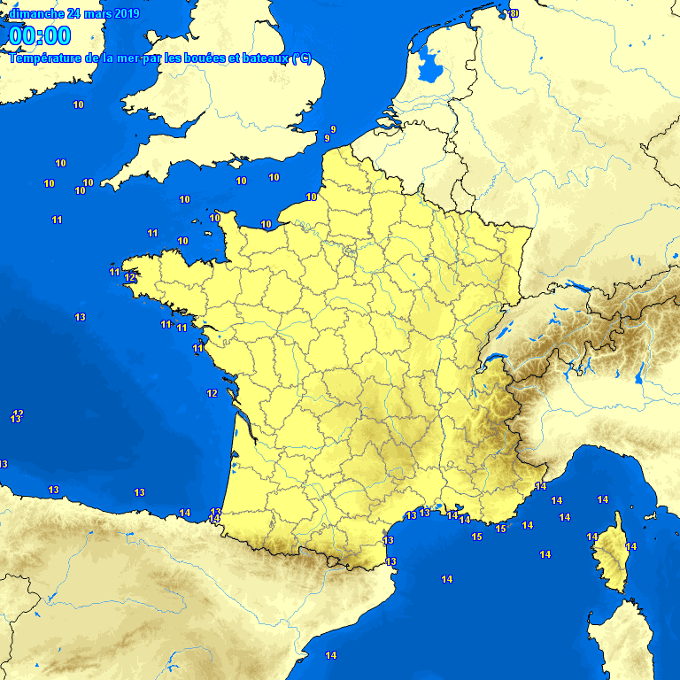 Valeurs de temprature de la mer (SST) via les bateaux et boues